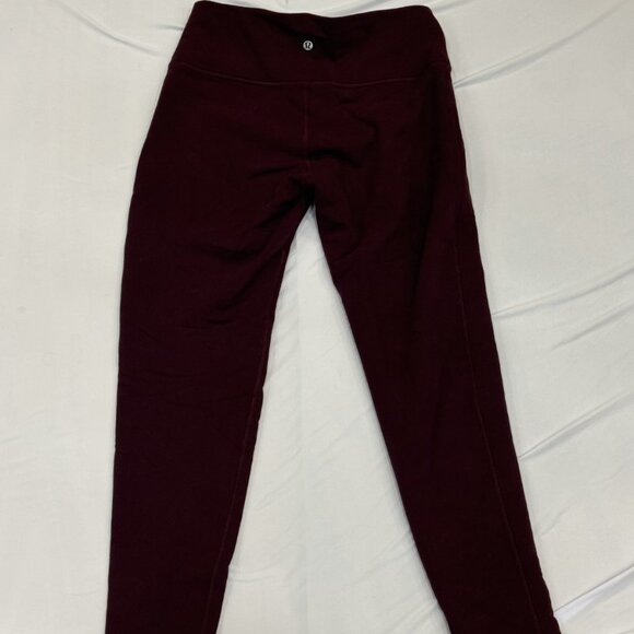 Lululemon Heavyweight Jogger-Leg Leggings – Dark Maroon – Size 8 - Picture 1 of 2